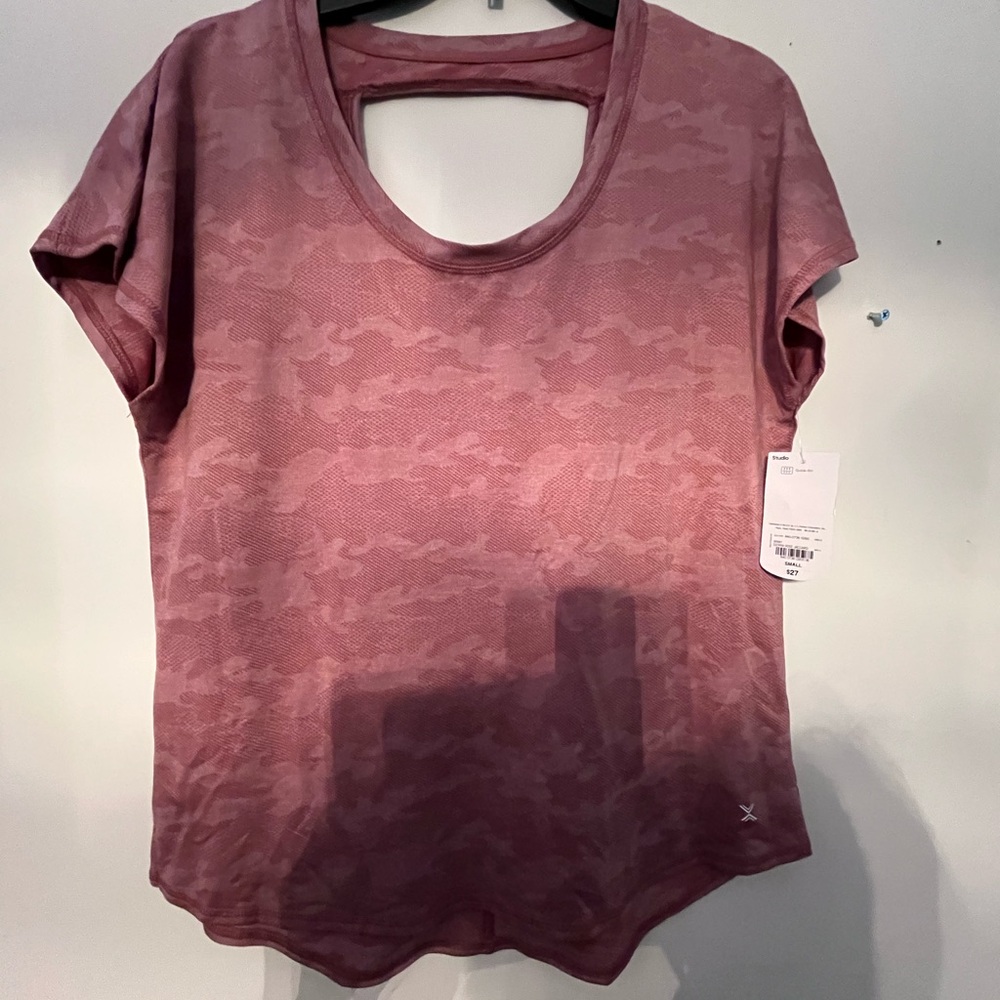 Xersion Athletic Pink Short Sleeve Cut Out T-Shirt